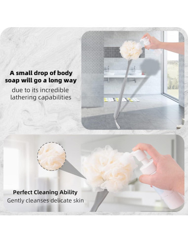Esponja de Ducha Loofah BTideas 52 cm Mango Desmontable