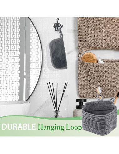 32 Paños Desmaquillantes Reutilizables Microfibra Moukeren Gris 12.7x12.7cm