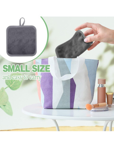 32 Paños Desmaquillantes Reutilizables Microfibra Moukeren Gris 12.7x12.7cm