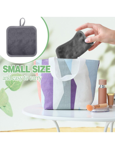 32 Paños Desmaquillantes Reutilizables Microfibra Moukeren Gris 12.7x12.7cm