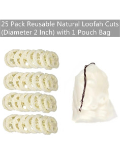 25 Rodajas de Lufa Natural Exfoliante ENLAYER 5cm Reutilizables 2