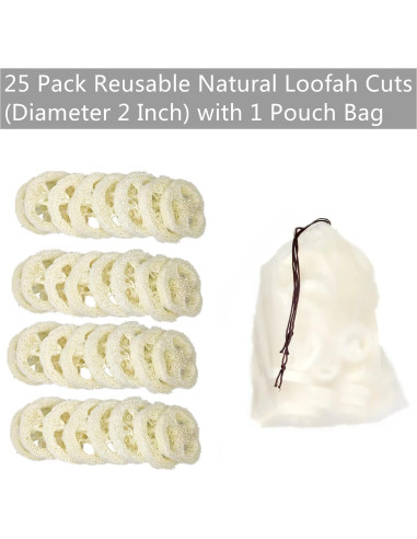 25 Rodajas de Lufa Natural Exfoliante ENLAYER 5cm Reutilizables
