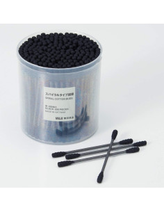 Bastones de Algodón Negros MUJI 200 Piezas Espiral 2
