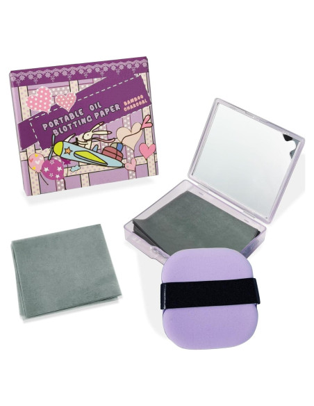 BOROLA Papel Absorbente de Aceite de Carbón de Bambú 100 Hojas