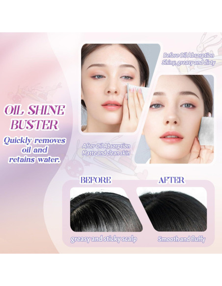 BOROLA Papel Absorbente de Aceite de Carbón de Bambú 100 Hojas