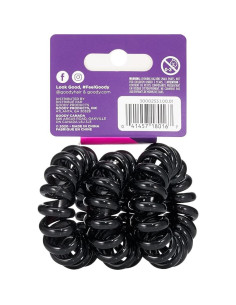 Bandas de Gel Goody 3 Coils Negros para Cabello Grueso 2