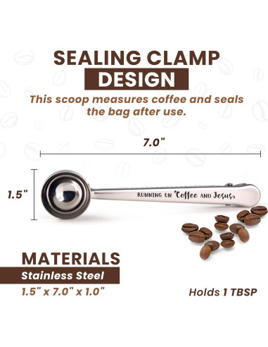 Cucharón de Café Inoxidable con Clip Logos Trading Post