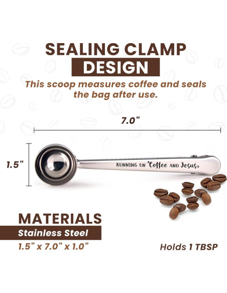 Cucharón de Café Inoxidable con Clip Logos Trading Post