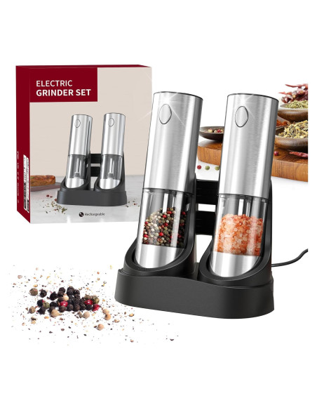Juego de Molinillos Eléctricos de Sal y Pimienta ANNIVERS 95ml