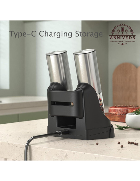 Juego de Molinillos Eléctricos de Sal y Pimienta ANNIVERS 95ml