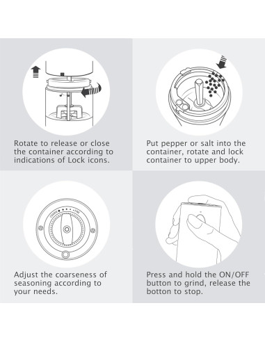 Juego de Molinillos Eléctricos de Sal y Pimienta ANNIVERS 95ml
