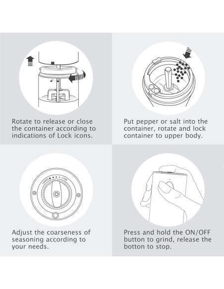 Juego de Molinillos Eléctricos de Sal y Pimienta ANNIVERS 95ml