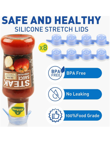 Tapa de Silicona Estirable Walgett 3.05 a 3.81 cm Azul 8 pcs