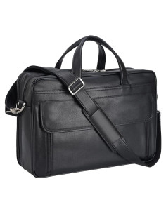 Maletín de Cuero Masa Kawa para Laptop 17" Negro - Hombre