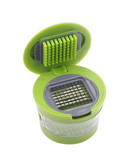 Mini Picador y Prensador de Ajo Emptycolor con Contenedor - Verde Mini Picador y Prensador de Ajo Emptycolor con Contenedor - Verde