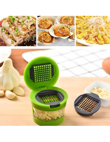 Mini Picador y Prensador de Ajo Emptycolor con Contenedor - Verde
