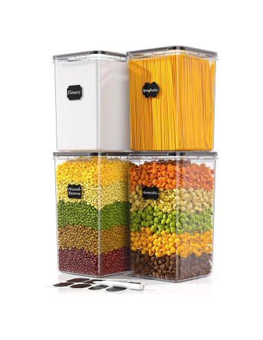 4 Contenedores de Almacenamiento Herméticos KEMETHY 5.4L y 6.8L