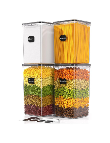 4 Contenedores de Almacenamiento Herméticos KEMETHY 5.4L y 6.8L