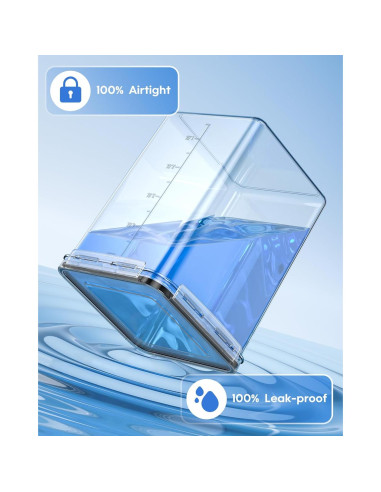 4 Contenedores de Almacenamiento Herméticos KEMETHY 5.4L y 6.8L