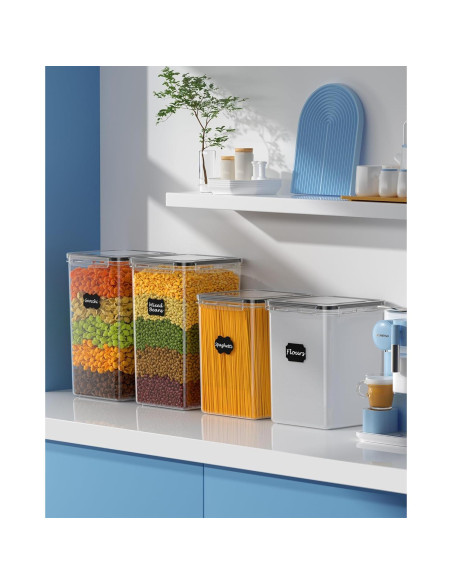 4 Contenedores de Almacenamiento Herméticos KEMETHY 5.4L y 6.8L