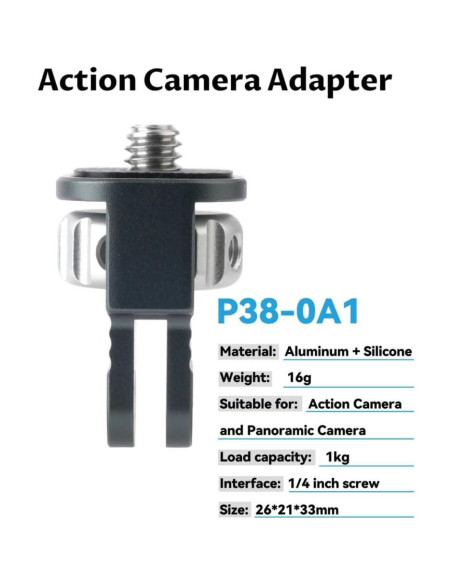 Adaptador de Montaje para Cámara PUKOKO 1/4" Aluminio CNC