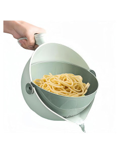 Colador 2 en 1 Elite Aiwei Verde Claro - Drenaje Fácil y Seguro