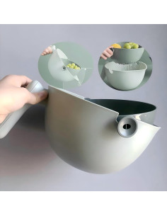 Colador 2 en 1 Elite Aiwei Verde Claro - Drenaje Fácil y Seguro 2