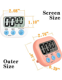 Temporizador Digital de Cocina Mitlker Blanco con Alarma Fuerte 2