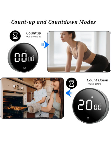 Temporizador de Cocina Digital BXF SPORTS 199 Minutos LED Negro