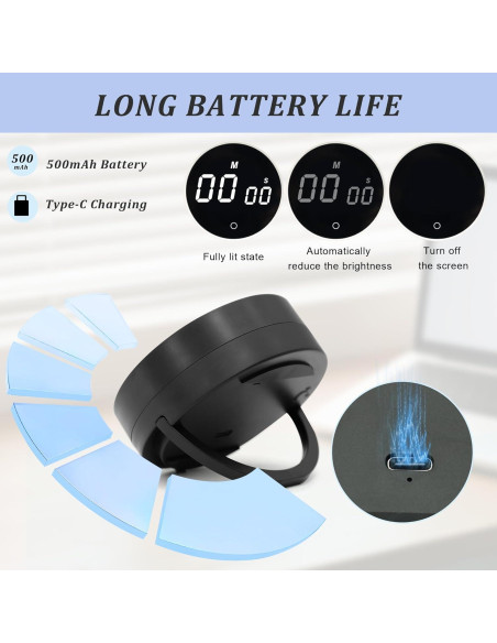 Temporizador de Cocina Digital BXF SPORTS 199 Minutos LED Negro