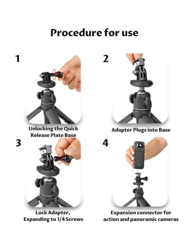 Adaptador de Montaje para Cámara PUKOKO 1/4" Aluminio CNC