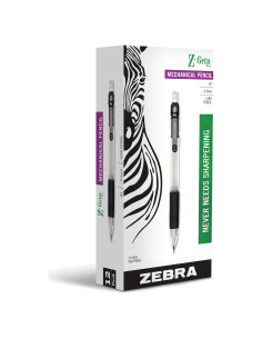 Lápiz Mecánico Zebra Pen Z-Grip 0.5mm Grafito HB Paquete 12