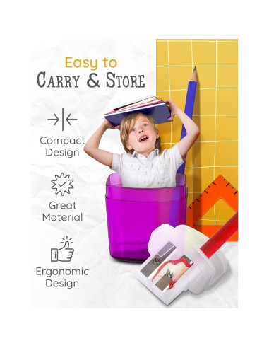 Paquete de 100 Sacapuntas Artellius Doble Orificio Multicolor