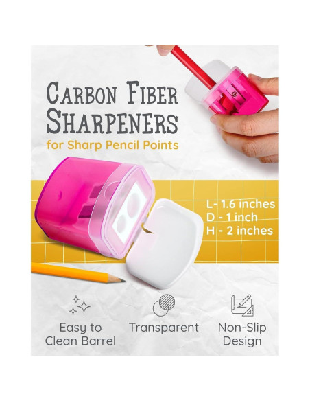 Paquete de 100 Sacapuntas Artellius Doble Orificio Multicolor