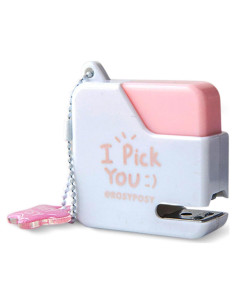 Mini Grapadora TECHPLUS Rosa con 40 Grapas - Compacta y Lindo Diseño