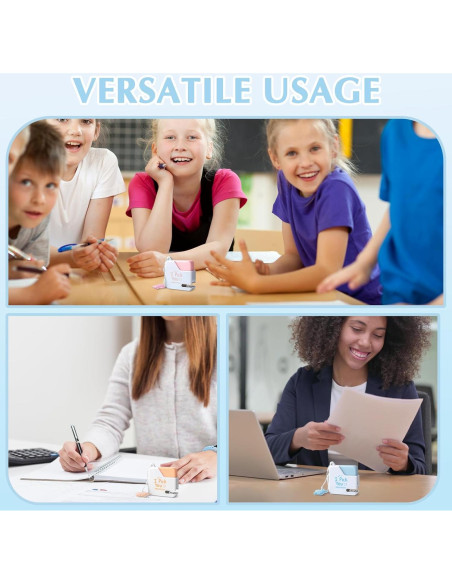 Mini Grapadora TECHPLUS Rosa con 40 Grapas - Compacta y Lindo Diseño