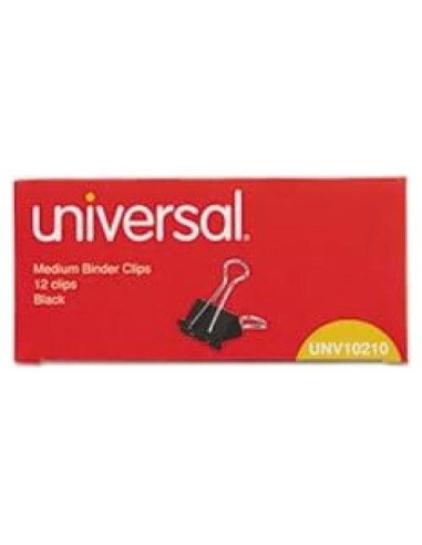 Paquete de 6 Clips de Carpeta Medianos Universal Negro