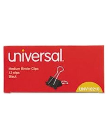 Paquete de 6 Clips de Carpeta Medianos Universal Negro