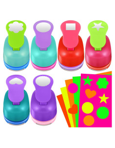 Set de 6 Perforadoras de Papel Chengu con 6 Formas y Etiquetas