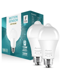 Bombillas LED Aovpex con Sensor de Movimiento 13W 5000K - Paquete de 2