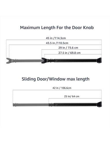Barra de Seguridad Ajustable Amazon Basics 63.5-114.3 cm Negra