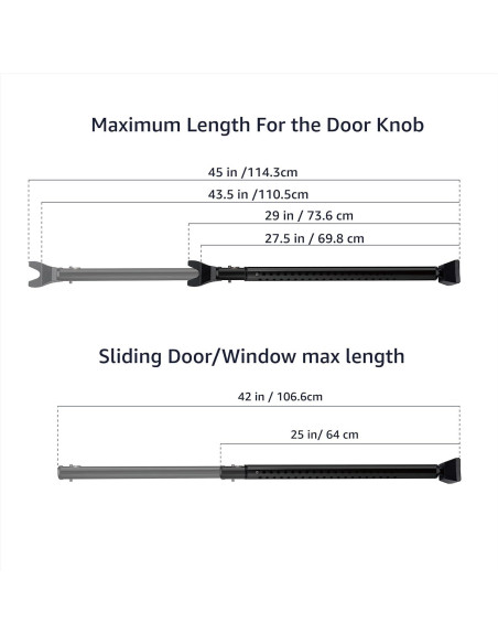Barra de Seguridad Ajustable Amazon Basics 63.5-114.3 cm Negra