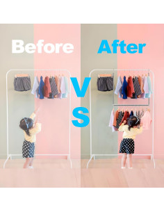 Barra Colgante Ajustable Yeetburg Acero Inoxidable 43-76 cm 2