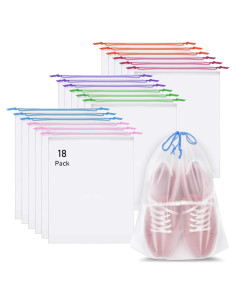 Paquete de 18 bolsas para zapatos de viaje impermeables 39.9x29.9cm