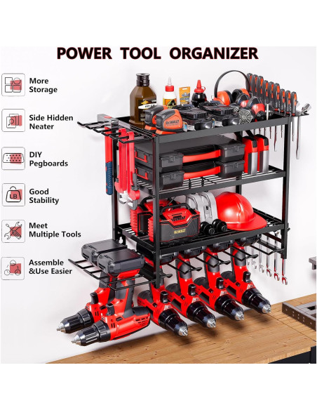 Organizador de Herramientas Eléctricas WOFLUAS Montaje Pared 60x24cm