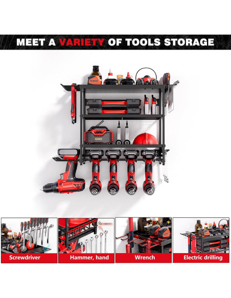Organizador de Herramientas Eléctricas WOFLUAS Montaje Pared 60x24cm