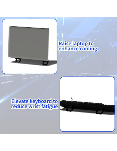 Soporte de Teclado Ajustable Notoke Negro Plegable 2 Pcs