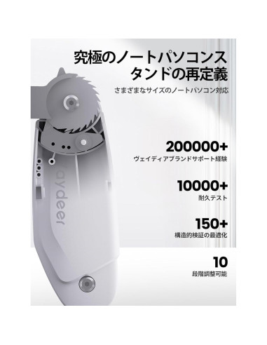 Soporte para Laptop Vaydeer Ajustable Metal 10 Niveles 12-16"