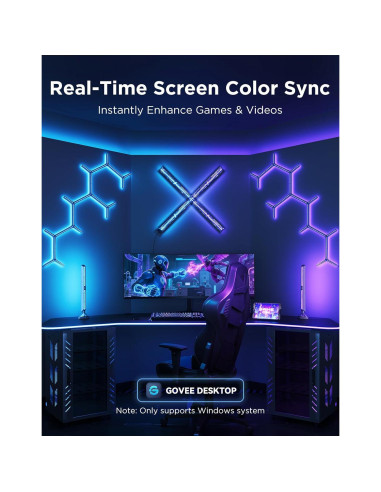 Retroiluminación LED para TV Govee Envisual T2 - Barras de luz 3D