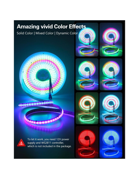 Tira LED COB 5m ALITOVE WS2811 RGB Direccionable 2160 LEDs